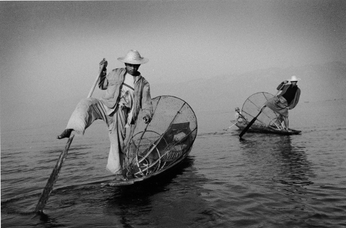 Leg Rowers,Burma,landscape,Inle Lake,gelatin silver print