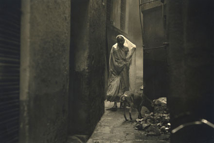 Woman in Alleyway,Varanasi,India,gelatin silver print