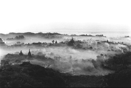 ,sunrise,misty morning,burma,myanmar,temples,paya,mrauk u,burma landscape,gelatin silver print