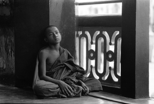 Novice Monk,Rangoon,Burma,gelatin silver print