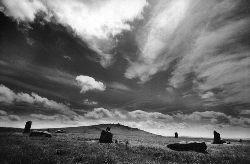 Langstone Moor,Stone Circle,Dartmoor,gelatin silver print