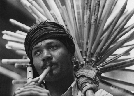Flute Seller,Varanasi,Portrait,India,gelatin silver print