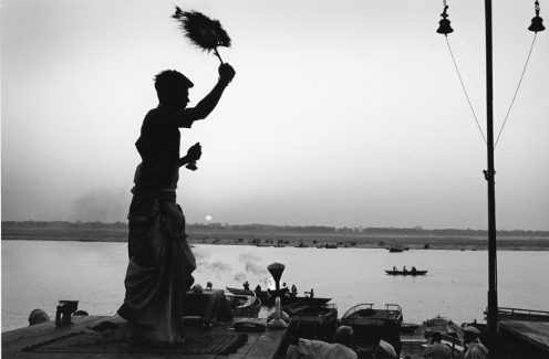 Morning Aarthi,Varanasi,Ganges,India,gelatin silver print