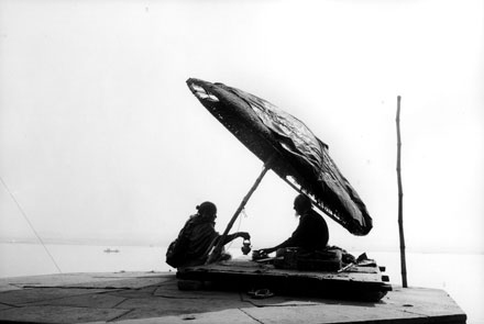 Morning Puja,Ganges,Varanasi,India,gelatin silver print