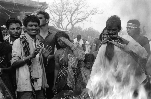 Taking Blessings,shivratri,madhya pradesh,India,gelatin silver print
