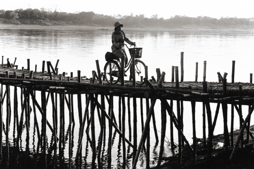 Bamboo Bridge,Cambodia,gelatin silver print