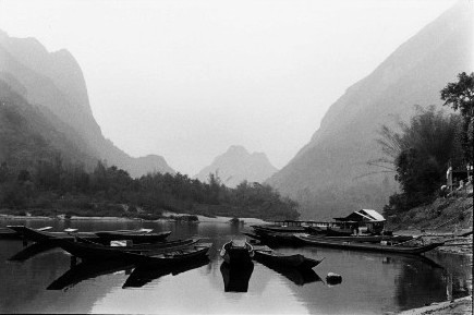 River landscape,Maung Ngoi, Laos,gelatin silver print