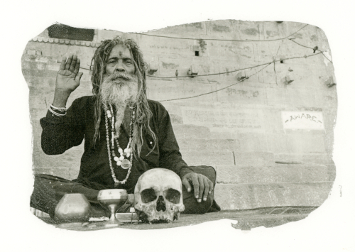 black bom baba,banaras,aghori sadhu,sadhu portrait,portrait,India, silver emulsion print
