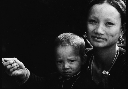 Lantien Mother and Child,Portrait,Laos,gelatin silver print