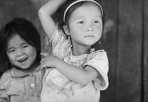 Two Hmoung Girls,Laos,Portrait,gelatin silver print
